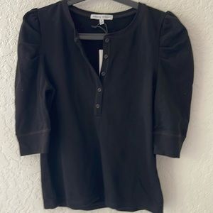 Rebecca Minkoff M Top Button Puffed Sleeve